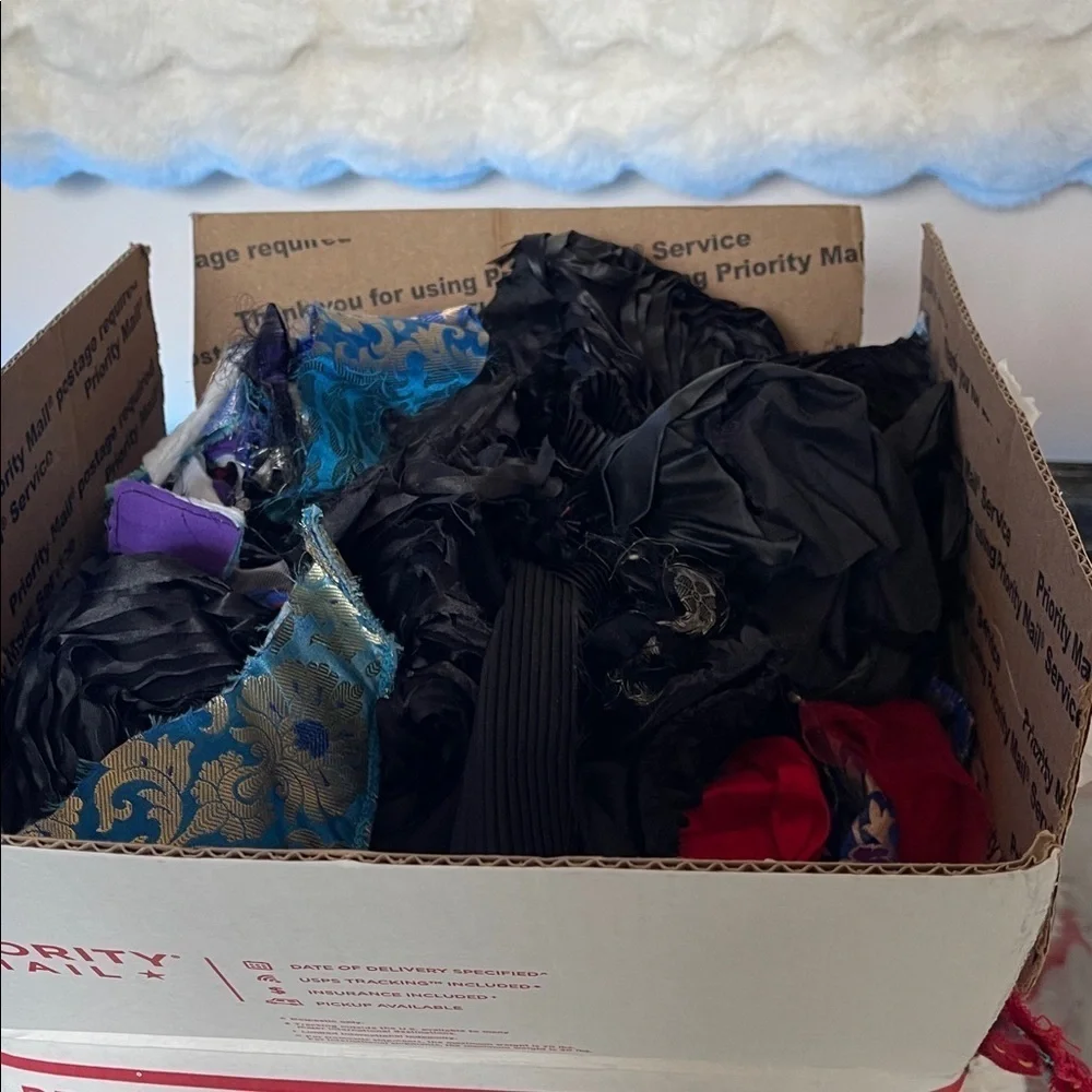 Off cuts if fabric of the purpose of craft all sorts in the box